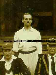 <p>Fred Gustavus in the regimental cricket team .